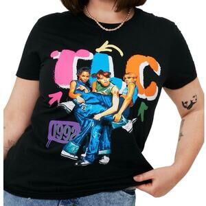 TLC 1992 Graphic Tee in Black Wash, Unisex 1X or 2X, New without Tag